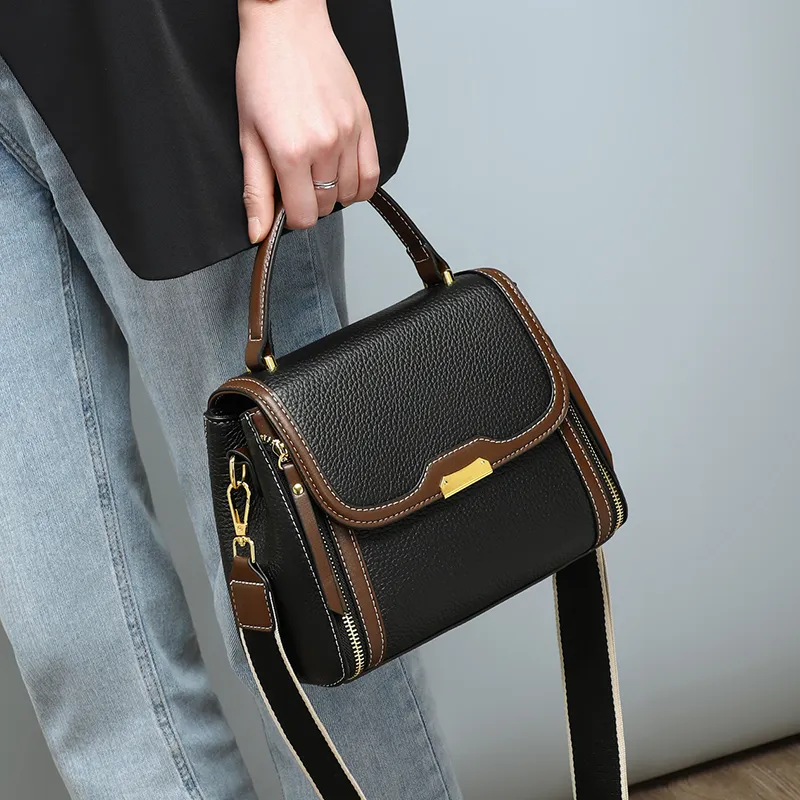 VINEY Cow Leather Handbag, Shoulder Bag, Crossbody Bag, Mom Bag Regular Women's Multicolor-13