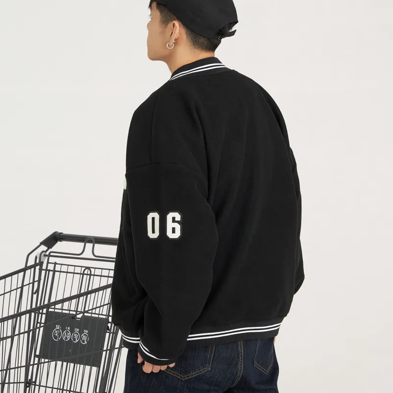 New Balance Baseball Jacket Spring And Autumn Unisex Black-5