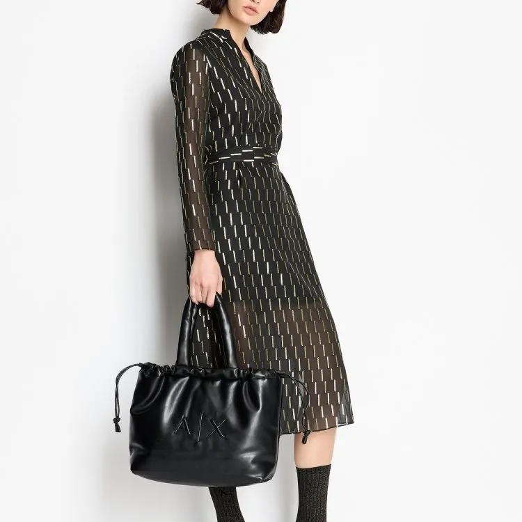 ARMANI EXCHANGE Geometric pattern Print Metallic finish Dress-3