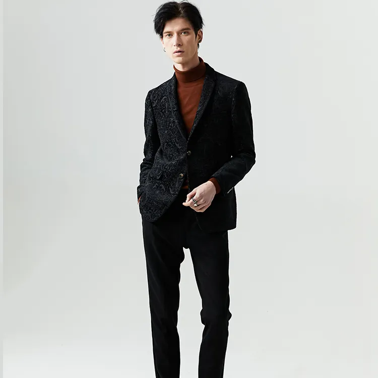DAVID NAMAN Business Suits Men Black-3