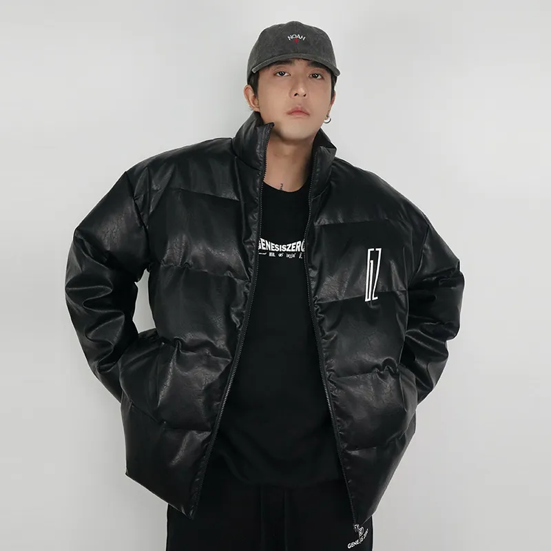 PCMY x Genesiszero Solid Color Letters Stand Collar Loose Fit Puffer Jacket Unisex-2
