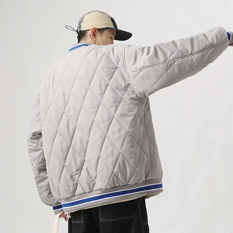 MPUX Baseball Collar Loose Fit Puffer Jacket Unisex-14
