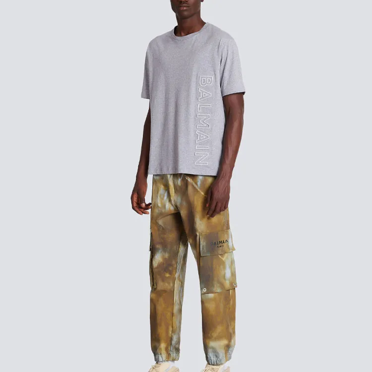 BALMAIN Logo embroidered Organic cotton T shirt-3