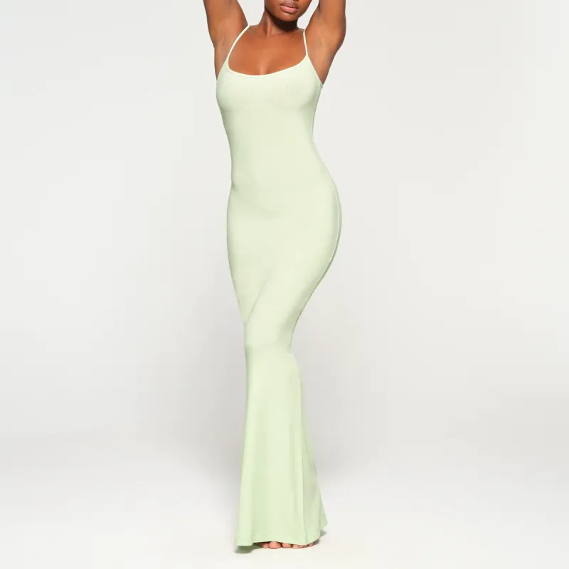 skims Women's Soft Lounge Long Slip Dress Onyx-2