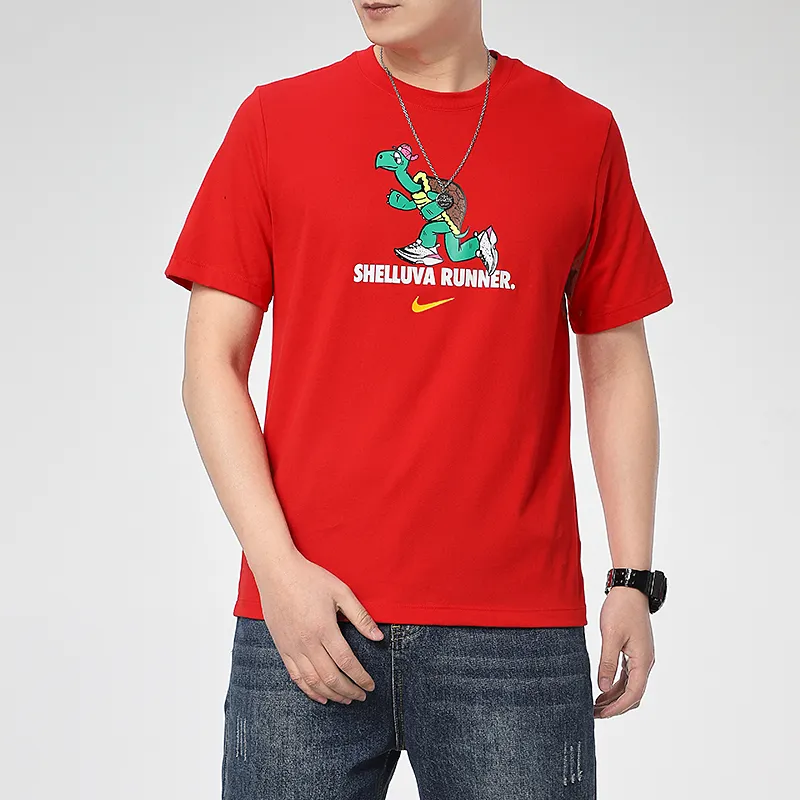 Nike T Shirts Men University Red-2