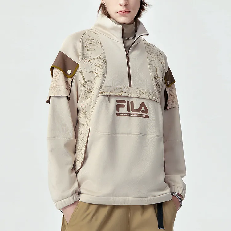 White Mountaineering X FILA FUSION Sweatshirts Men Skin Gray-4