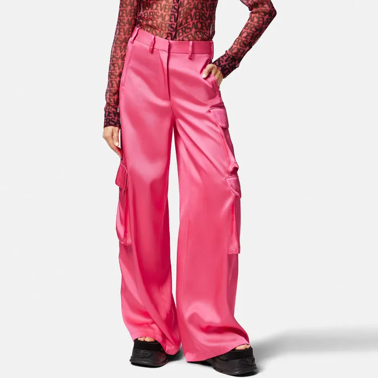 VERSACE High Waisted Wide Leg Cargo Pants-1