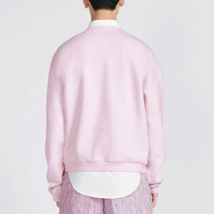 DIOR X ERL SS23 Oversized Sweatshirt Heathered Pink Cotton Fleece-3