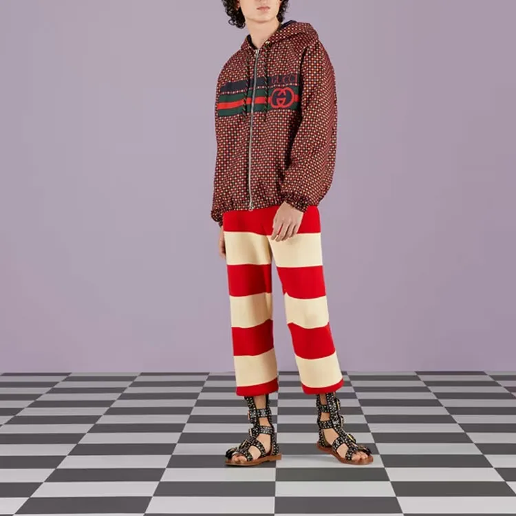 GUCCI Geometric Houndstooth Canvas Jacket-2