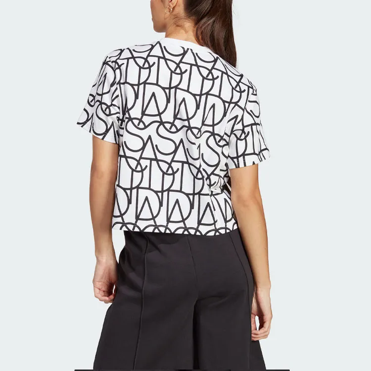 Adidas Drop Shoulder Sleeve T Shirt Women's Black-2
