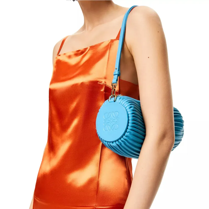 LOEWE Bracelet Cow Leather 3-in-1 Wrist Bag Women's Blue-6