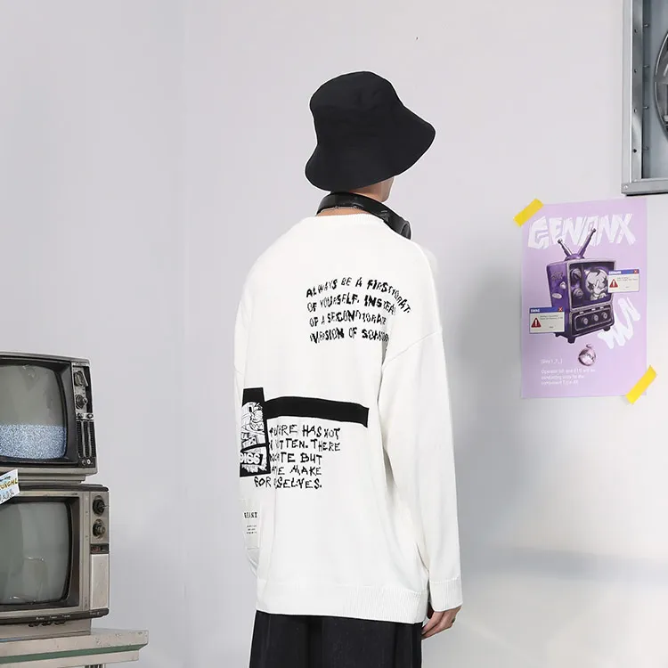GENANX Sweaters Unisex White-3