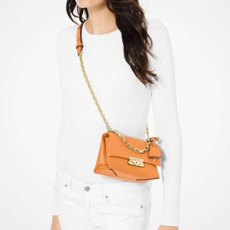 MICHAEL KORS Cece Cow Leather Handbag Crossbody Bag Shoulder Bag Mini Women's Sunset Yellow Color-6