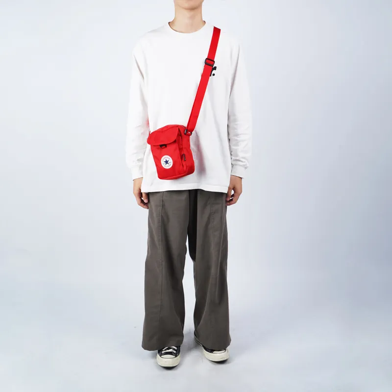 Converse Polyester Shoulder Bag Crossbody Bag Regular Unisex Red-4