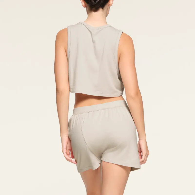 SKIMS Boyfriend Loose Boxer Casual Shorts Women's Stone/Taupe-2