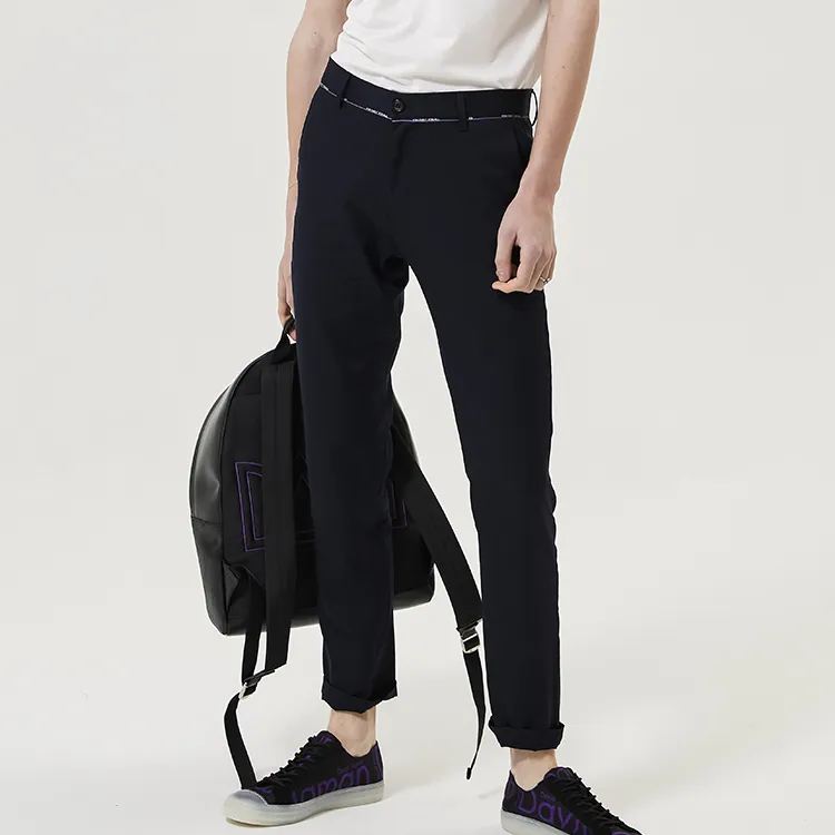 DAVID NAMAN Casual Pants Men's Navy Blue-3