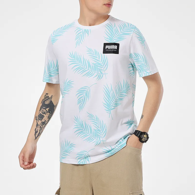 PUMA T Shirts Men Light Blue-2