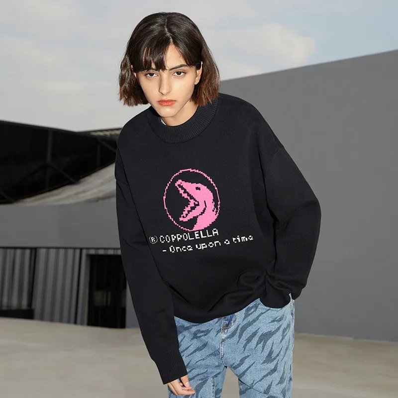 COPPOLELLA Crew Neck Loose Fit Long Sleeved Sweater Unisex-2