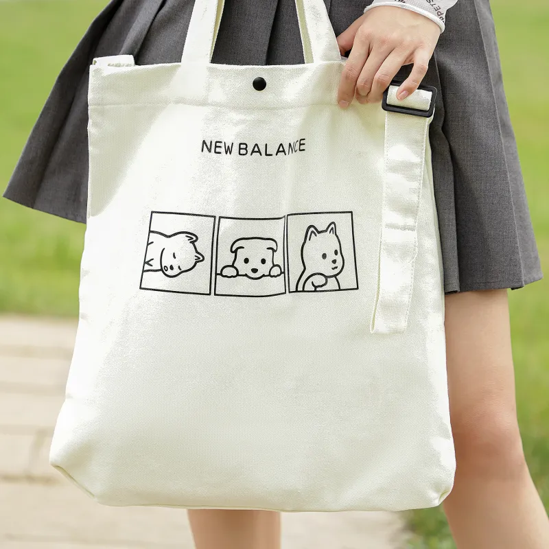New Balance × Noritake Collaboration Canvas Portable Crossbody Canvas Bag, Shoulder Bag Unisex Ivory White-3