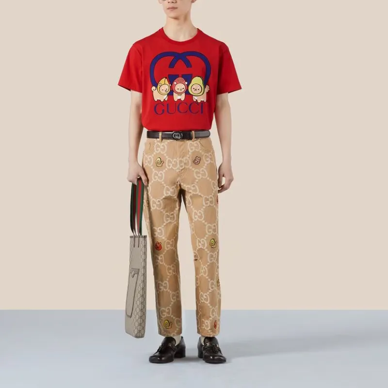 GUCCI T-Shirts Men Red-1