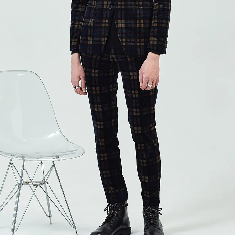 DAVID NAMAN Straight Thickened Casual Pants Men's-4