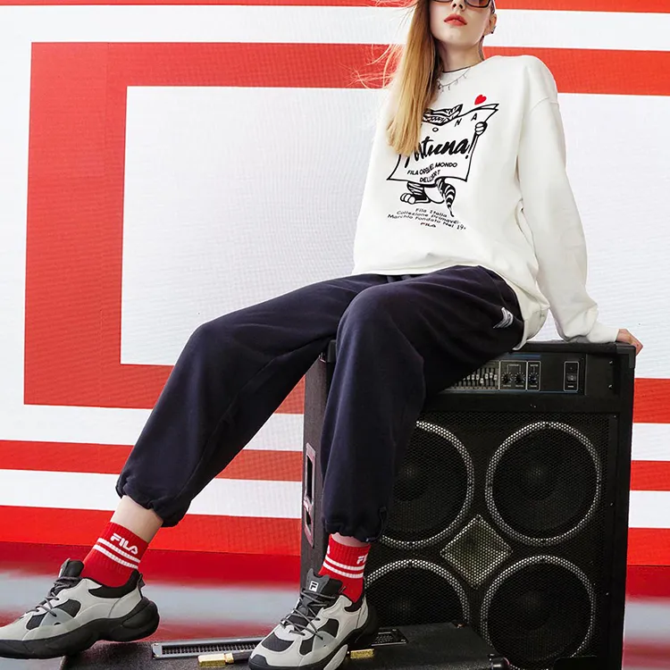 FILA Co branded Year Of The Tiger Collection Sweatshirts Unisex Cloud White-2