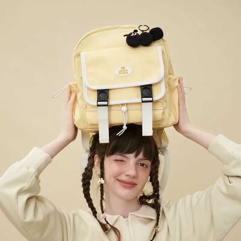 VANWALK Caterpillar Series Polyester Backpack Women's Yellow-9