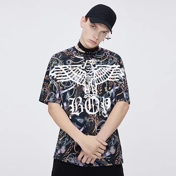 Boy London Drop Shoulder Sleeve T Shirt Unisex Navy Blue-2