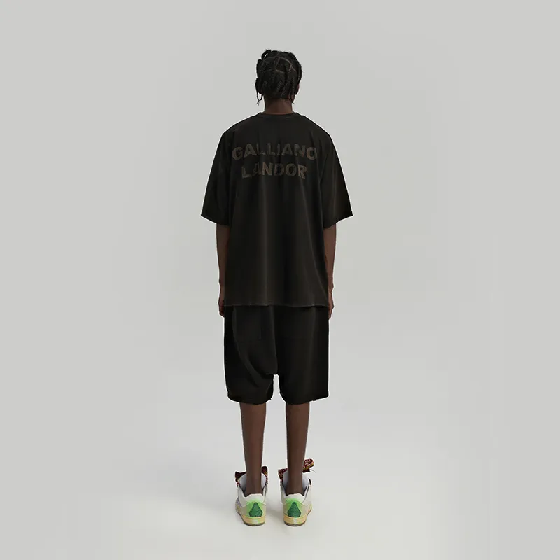 GALLIANO LANDOR FW21 Straight Elbow Length Sleeved T Shirt Unisex Black-2