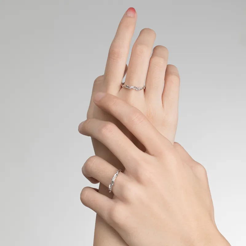 Clect S925 Silver Rings Unisex White Gold-3