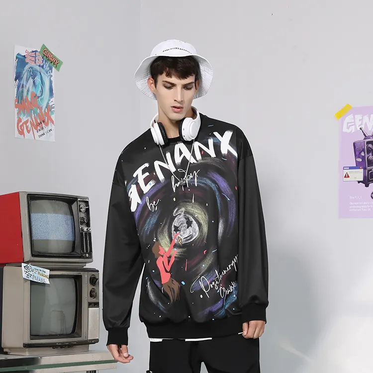 GENANX Crew Neck Loose Fit Regular Sweatshirt Unisex-2