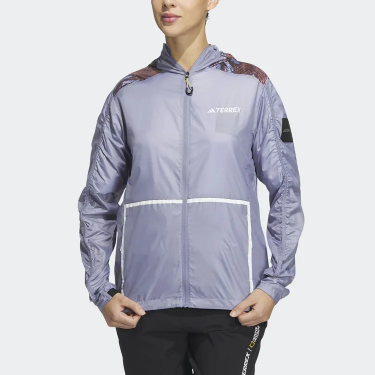 Adidas National Geographic Co branded Section Sun Protection Clothing Women's Silver Gray Violet-3