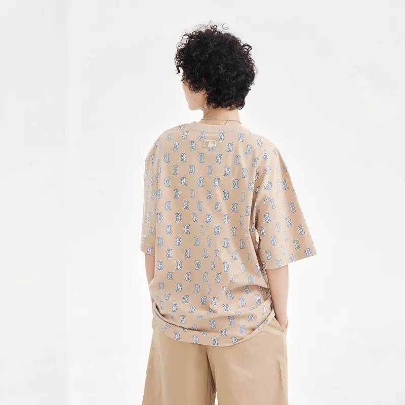 MLB Drop Shoulder Sleeve T-Shirt Unisex Light Sandy Brown-4