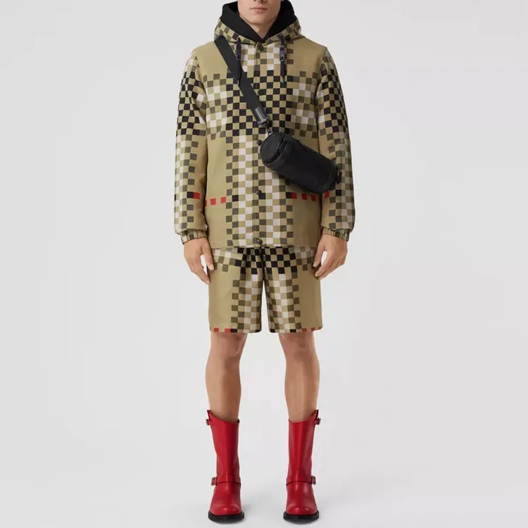 Burberry Pixel Check Hooded Drawstring Jacket-2
