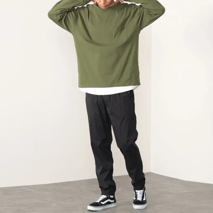 Beams T-Shirts Men Olive Green-3