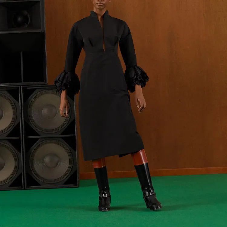 GUCCI SS23 Long-Sleeved Dresses Women's Black-1