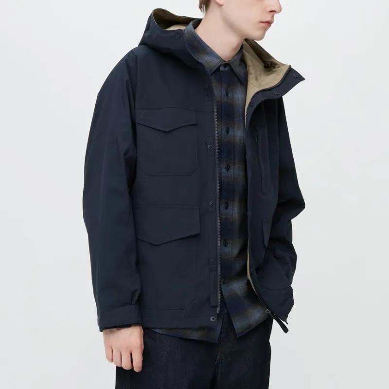 UNIQLO Breathable Windbreaker Jacket Men's Navy Blue-1