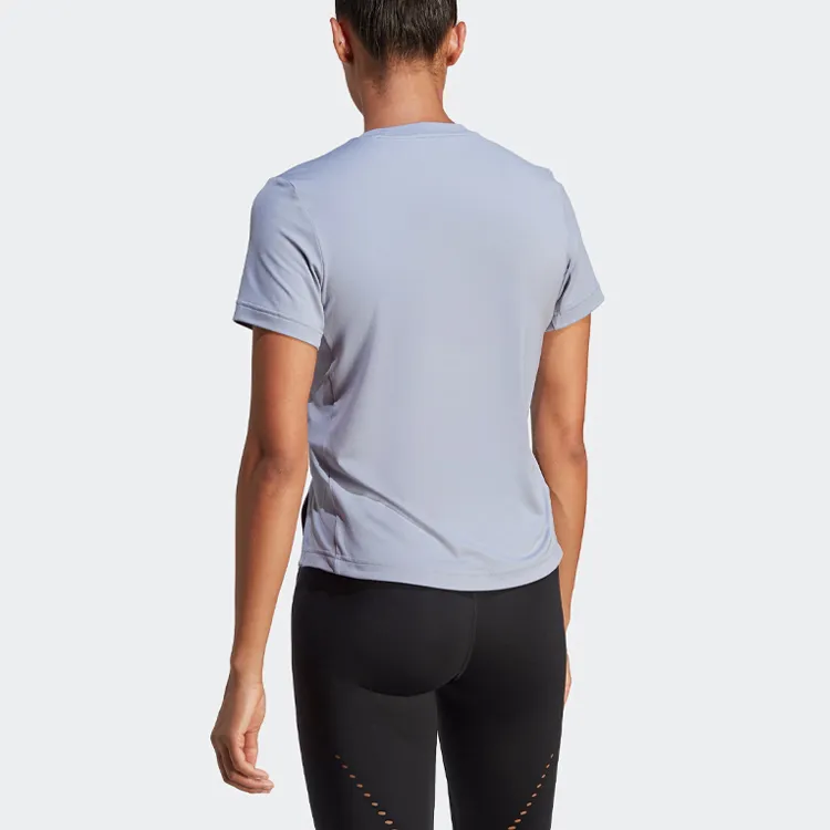 Adidas T Shirt Women's Silver Gray Violet-2