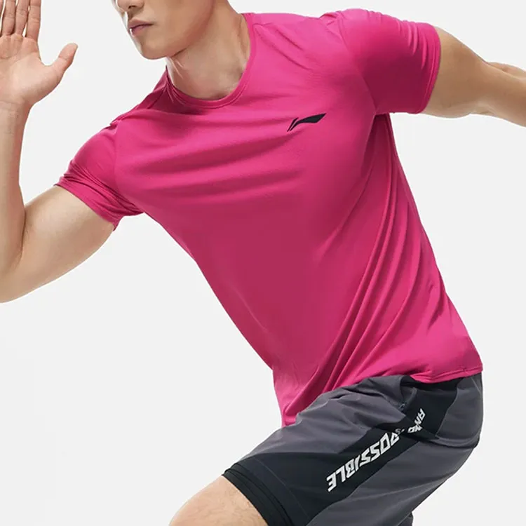 LiNing T Shirt Men's Vibrant Pink-4