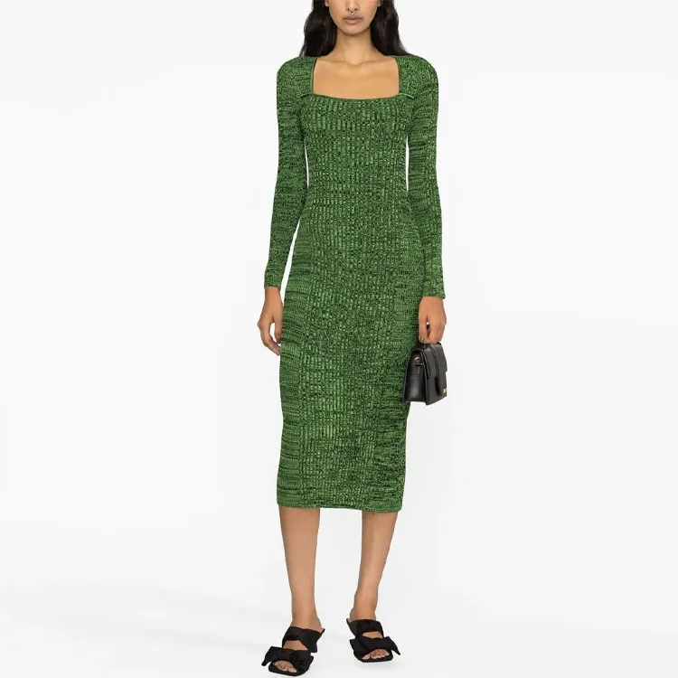 GANNI Long-Sleeved Dresses Women's Green-1