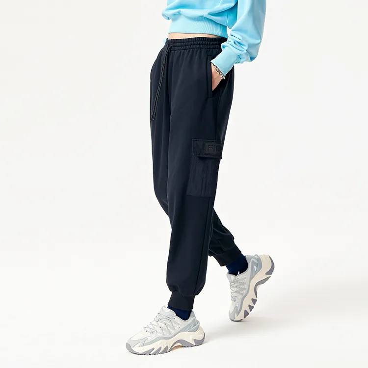 FILA FUSION Knitted Sweatpants Women's Pitch Black-5