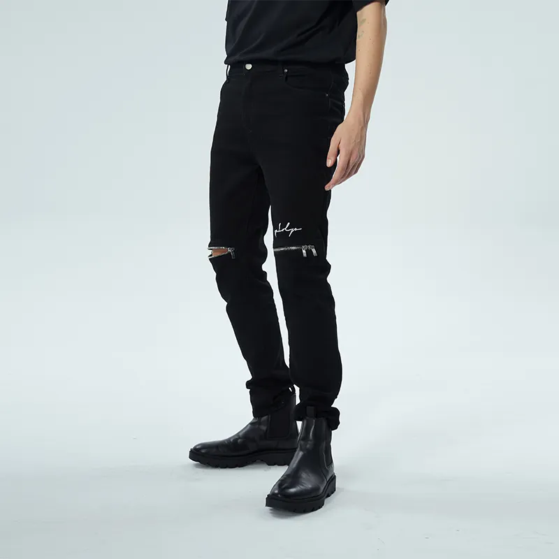 YLDP Straight Jeans Unisex Black-4