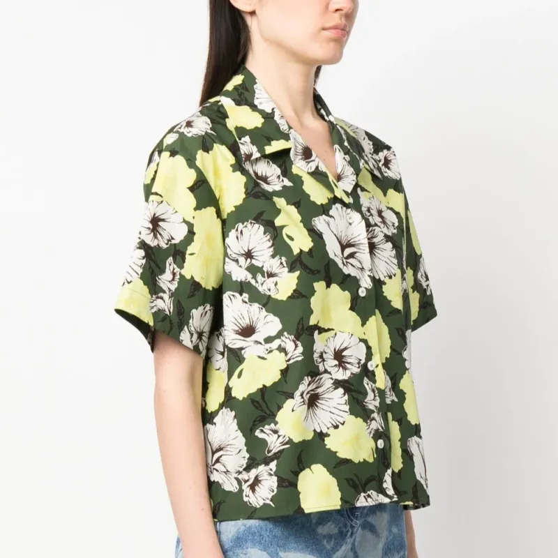 MSGM Floral Print Collared Button-Up Shirt-2
