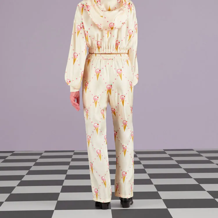 GUCCI Ice cream Print Satin Trousers-3