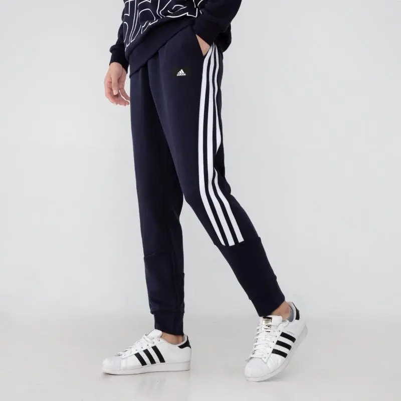 Adidas Knitted Sweatpants Men Navy Blue-4
