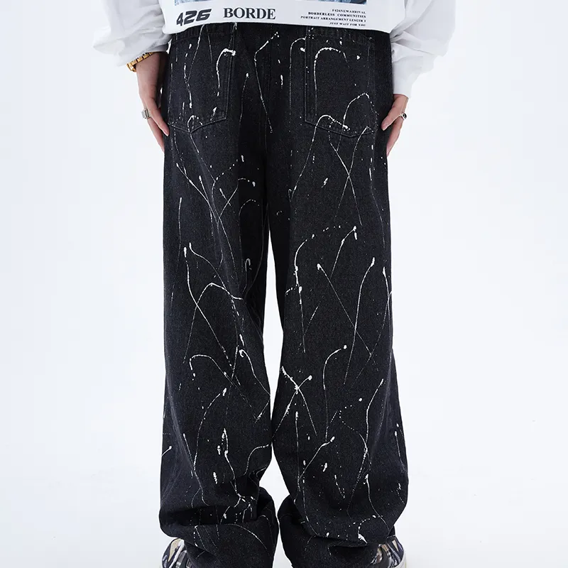 F426 Straight Jeans Unisex Black-3