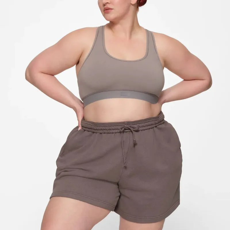 Skims Casual Shorts Women's Gray Chalk-1