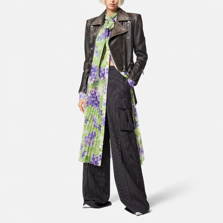 VERSACE SS23 Holiday Long-Sleeved Dresses Women's Green-1