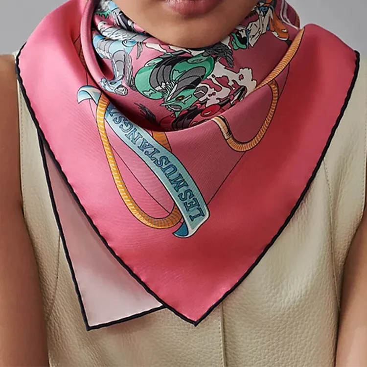 HERMES Silk Silk Scarves Women's-3