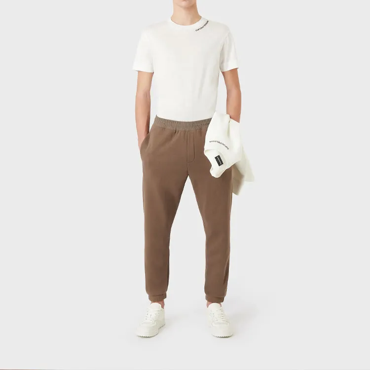 EMPORIO ARMANI Knitted Sweatpants Men Brown-1